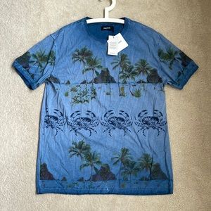Blue men’s t shirt with summer print